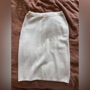 Salvatore Ferragamo Cream Knit Pencil Skirt